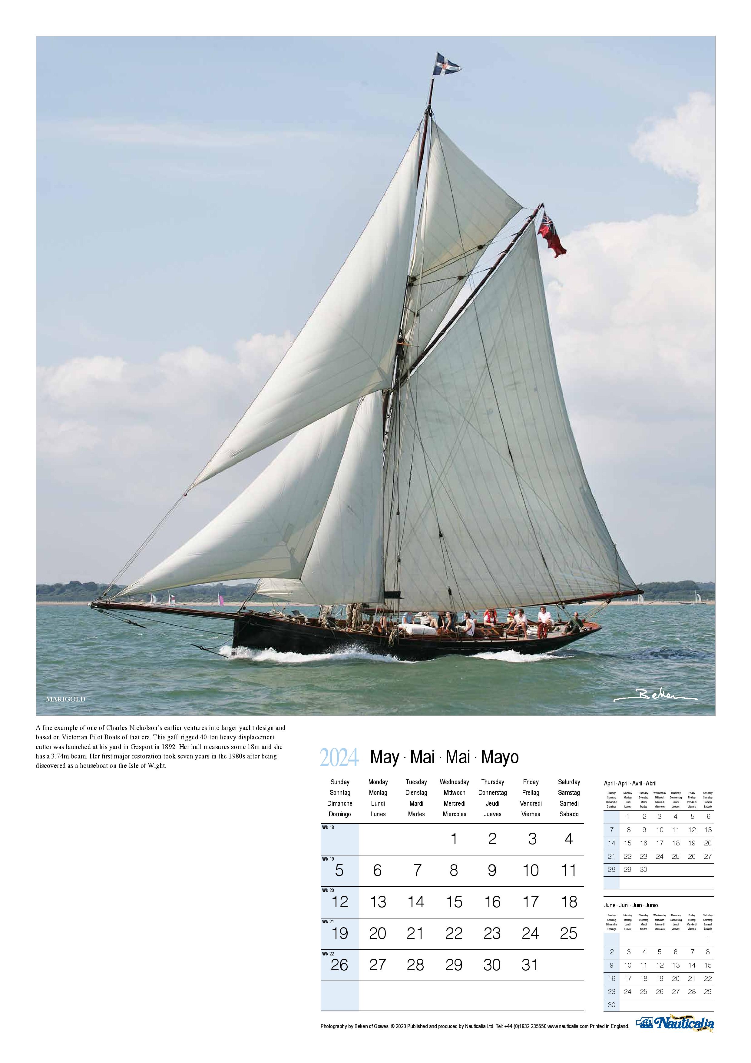 Calendar Beauty Of Sail Beken of Cowes Marine Photography